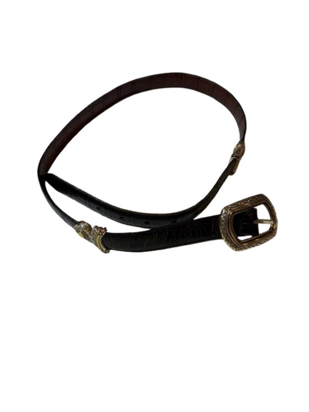 Brighton Black Brown Leather Belt Womens Large 34 Western Cowgirl Boho